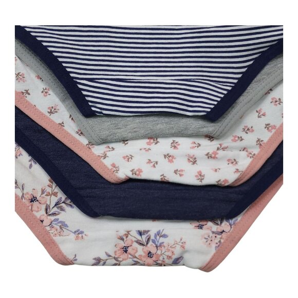Laura Ashley Womens 5-Pack Tag-Free Cotton Spandex Panties Large Floral Striped - Picture 2 of 12